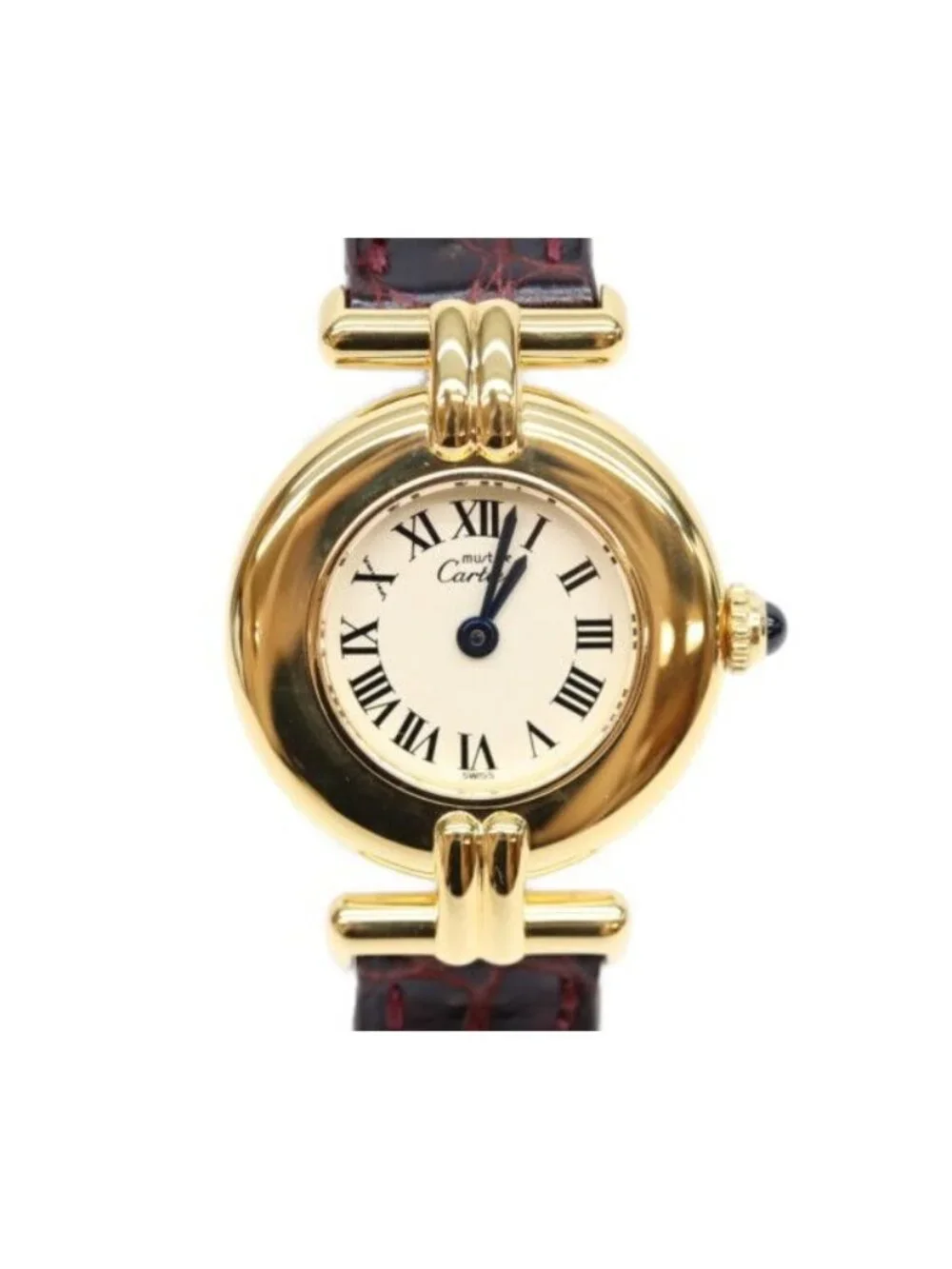 Cartier Must Colise Vermeil SM Ivory Roman Dial Quartz Leather
